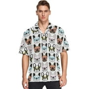 visesunny Stylish Men's Hawaiian Print Button Down Short Sleeve Shirt Funny Tropical Floral Casual Beach Shirts Gift