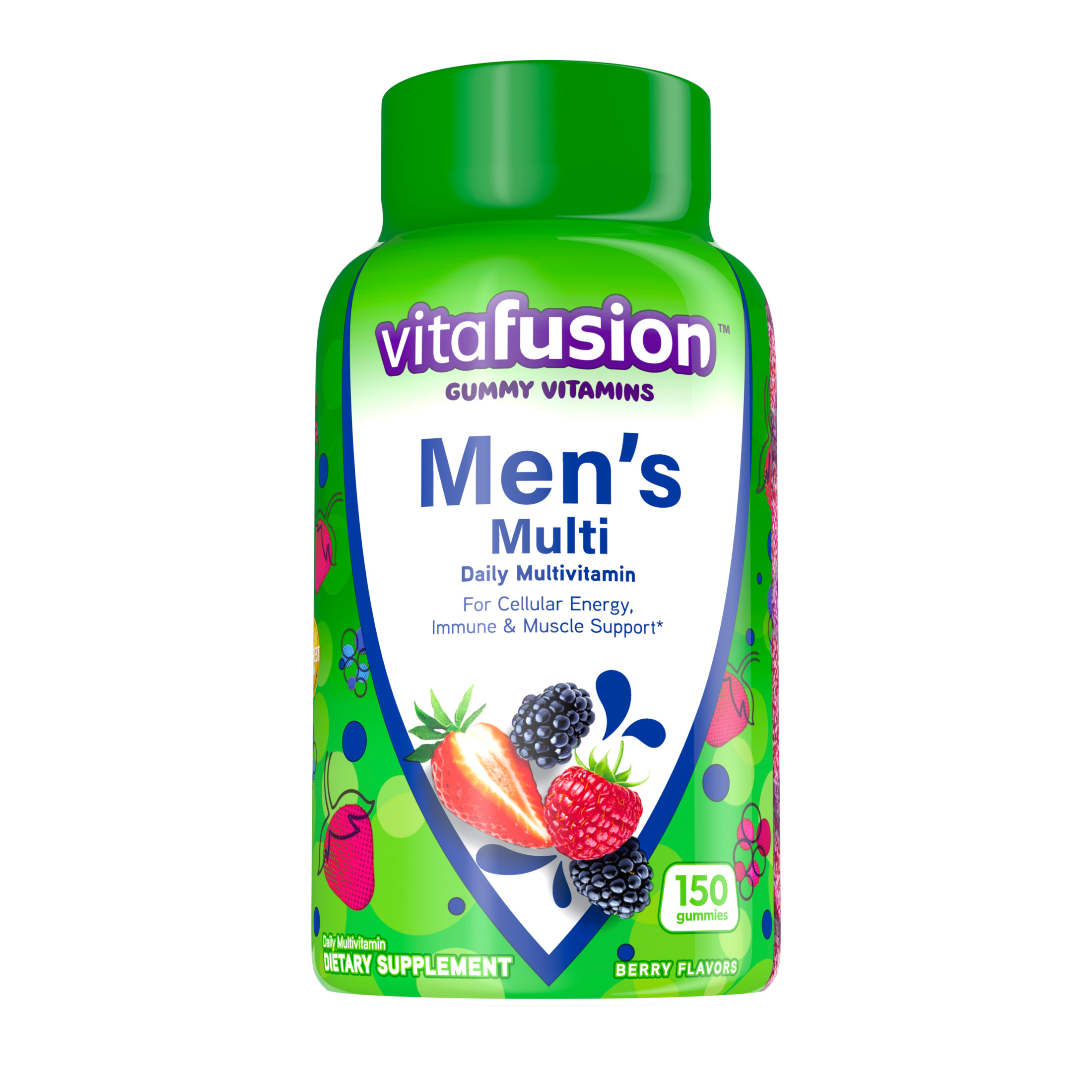 vitafusion Adult Gummy Vitamins for Men, Berry Flavored Daily Multivitamins for Men, 150 Count - image 1 of 10