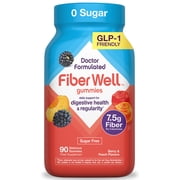 vitafusion Fiber Well Sugar Free Fiber Supplement Gummies, Fruit Flavored, 90 Count