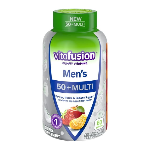 vitafusion Men's 50+ Daily Multivitamin, Gummy Vitamins, 60 Ct