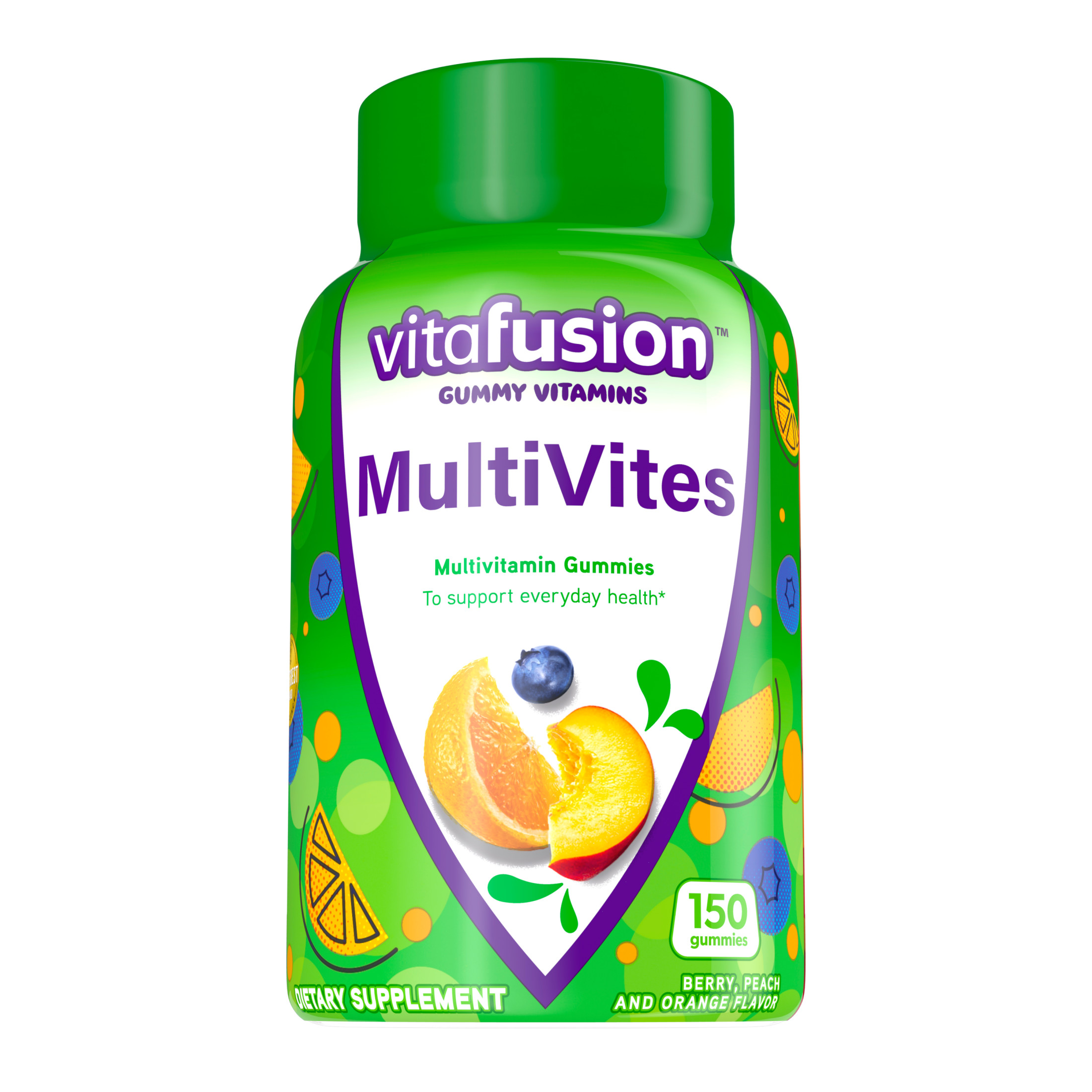 vitafusion MultiVites Gummy Multivitamins for Adults, Berry, Peach and Orange Flavored, 150 Count - image 1 of 9