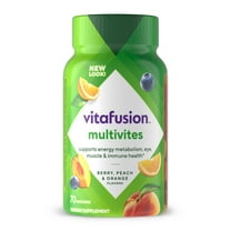 vitafusion MultiVites Gummy Multivitamins for Adults, Berry, Peach and Orange Flavored, 70 Count