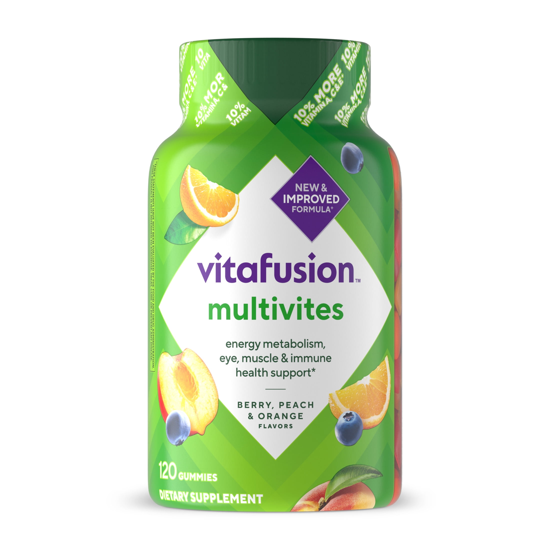 vitafusion MultiVites Gummy Multivitamins for Adults with 10% More Vitamins A, C, & E, 120 Count