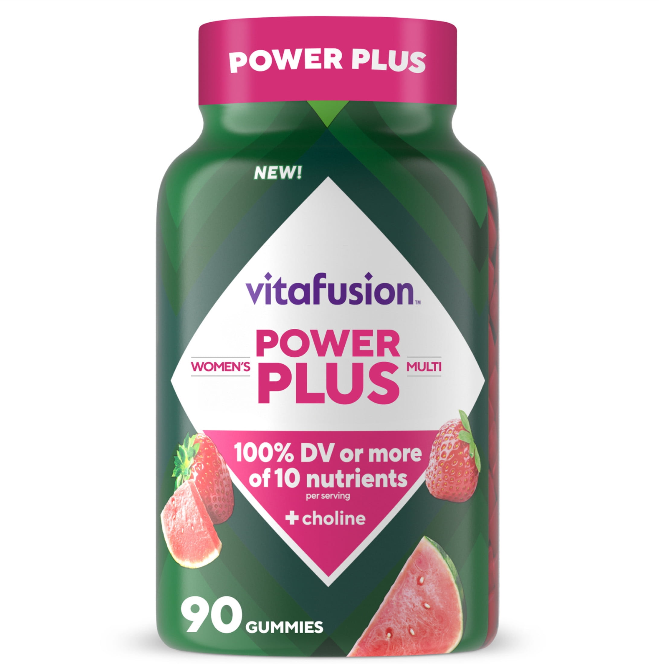Vitafusion Women's Power Plus Multi Plus Choline Gummies Strawberry ...