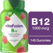 vitafusion Vitamin B12 Gummy Vitamins, 1,000 mcg, Raspberry Flavored, 140 Count