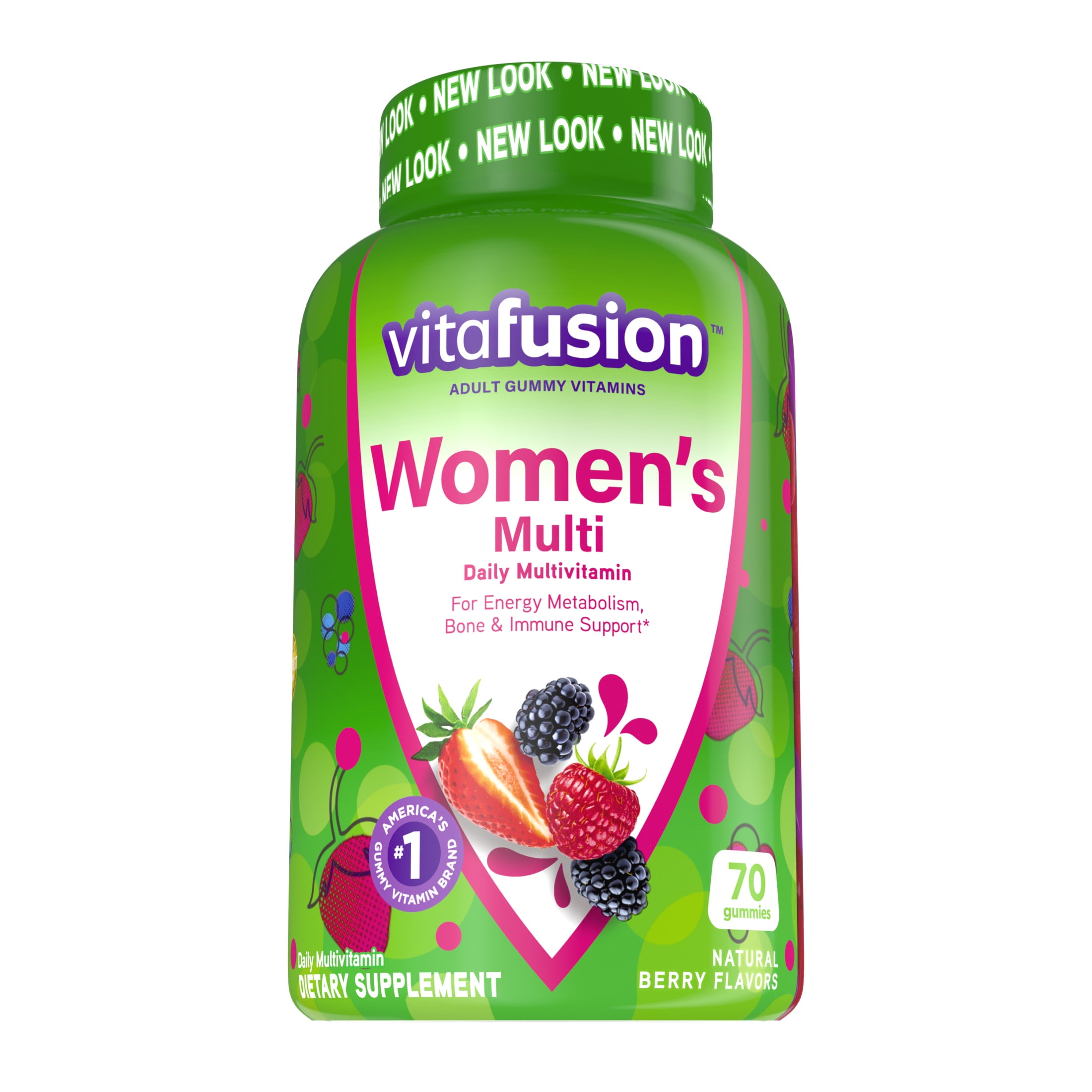 vitafusion Women’s Daily Gummy Multivitamin: vitamin C & E, Delicious Berry Flavors, 70ct (35 day supply), from Vitafusion, the gummy vitamin experts.