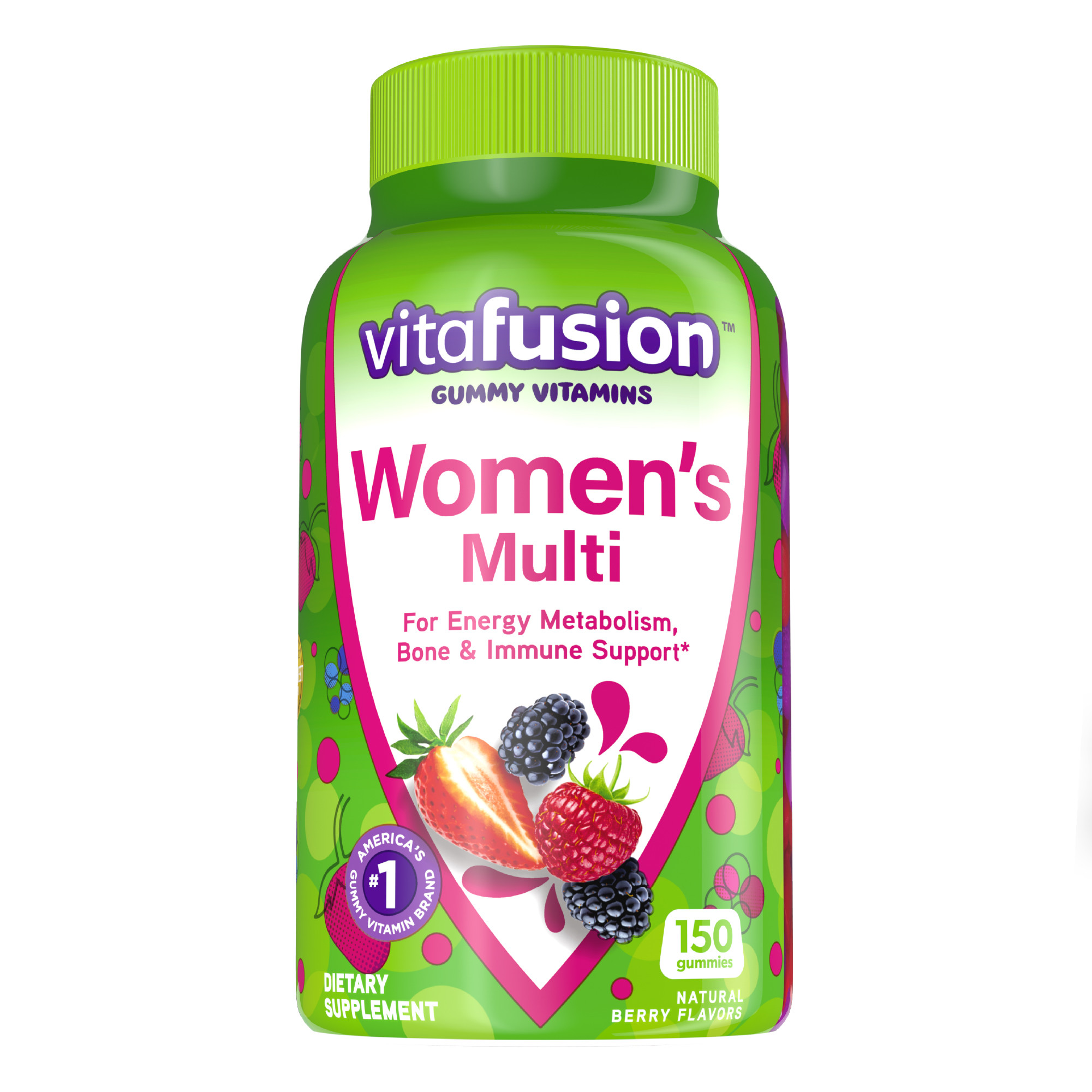 vitafusion Womens Multivitamin Gummies, Daily Vitamins for Women, Berry Flavored, 150 Count - image 1 of 13