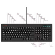 new 2018 104-key large print usb wired 7ft, spill-resistant, sleek black, durable keyboard for laptop, mac, tv, and computer black