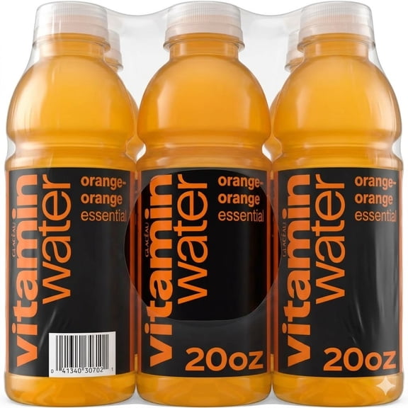 vitaminwater Essential Orange-Orange Flavored Water Beverage Bottle, 6 pk, 20 fl oz