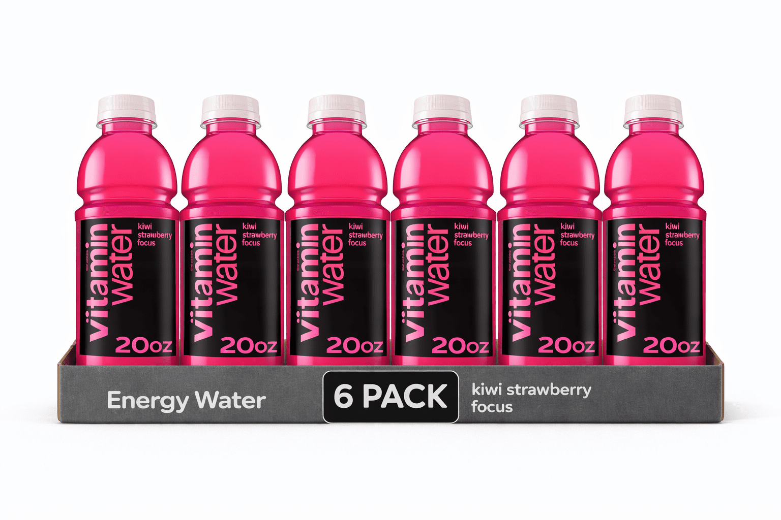 vitaminwater Focus Kiwi Strawberry Nutrient Enhanced Flavored Water Beverage, 20 fl oz Bottles (6 Pack)