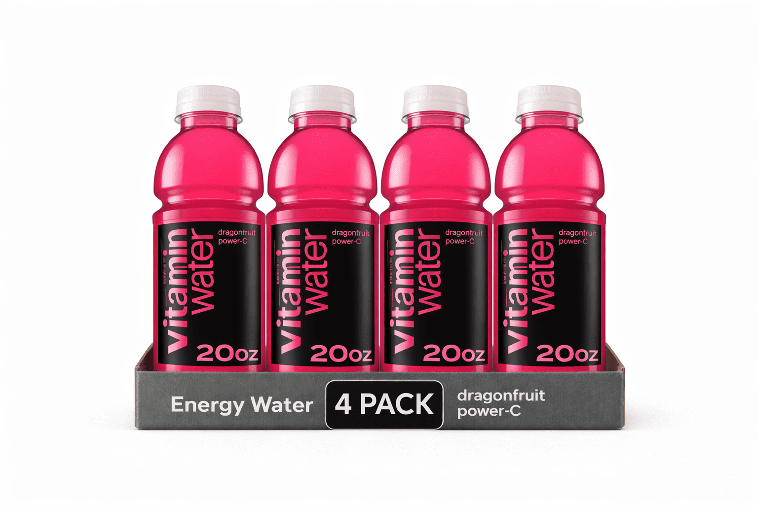 vitaminwater Power-C Dragonfruit Nutrient Enhanced Flavored Water Beverage, 20 fl oz Bottles (4 Pack)