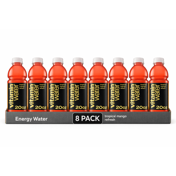 vitaminwater Refresh Tropical Mango Nutrient Enhanced Flavored Water Beverage, 20 fl oz Bottles (8 Pack)