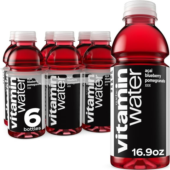 vitaminwater XXX Acai-Blueberry-Pomegranate Flavored Water Beverage, 16.9 fl oz, 6 Pack Bottles