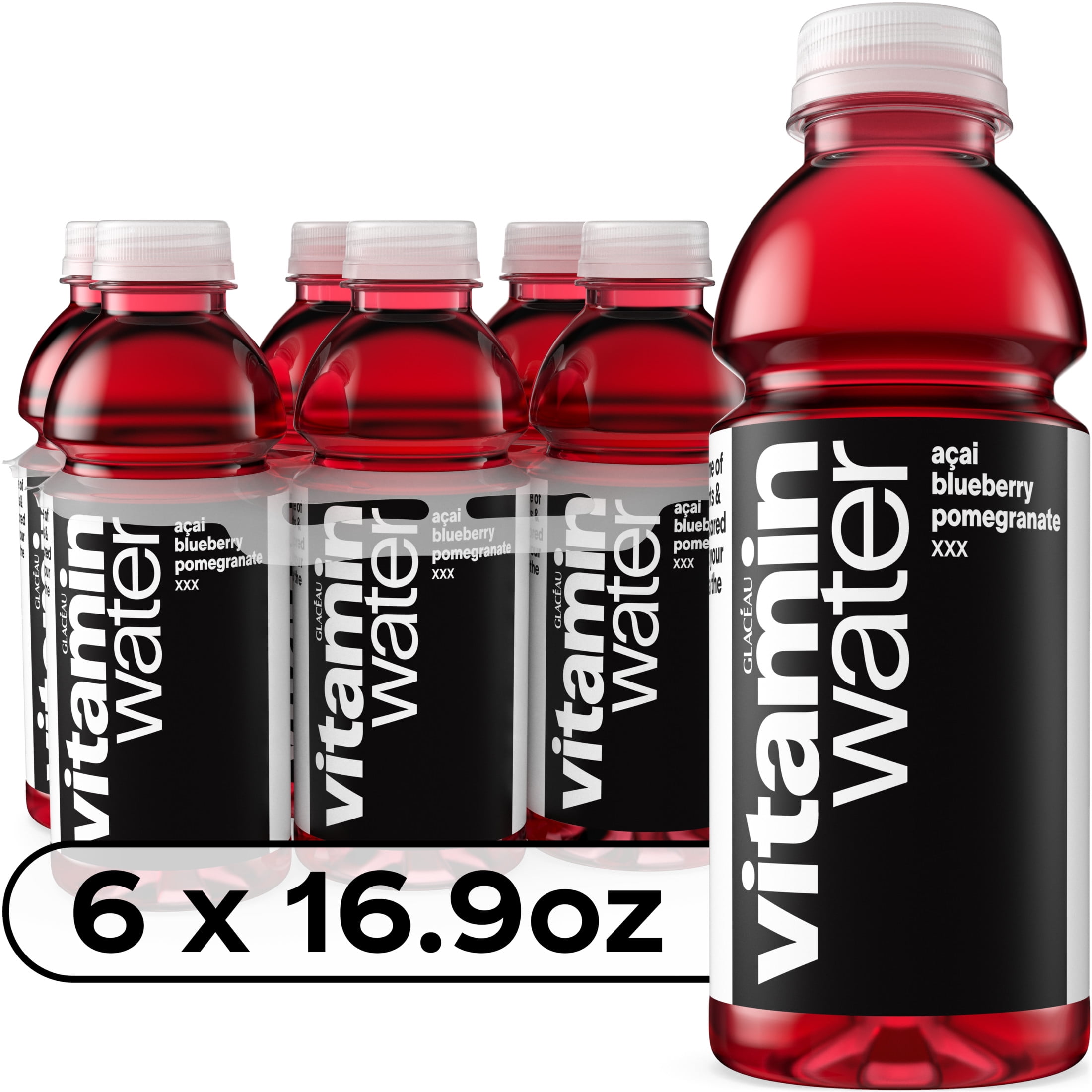 vitaminwater XXX Acai-Blueberry-Pomegranate Flavored Water Beverage, 16.9 fl oz, 6 Pack Bottles