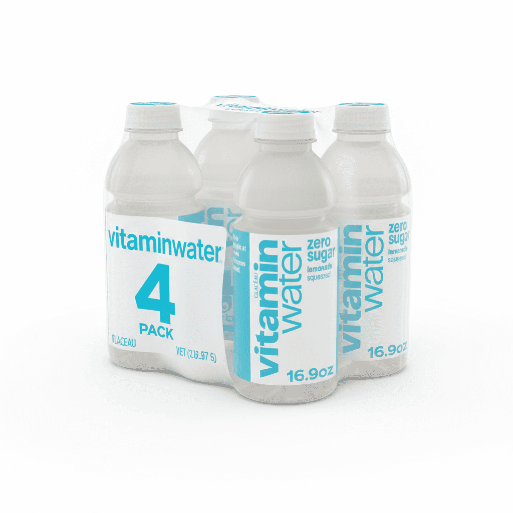 vitaminwater Zero Sugar Squeezed Lemonade Flavored Water Beverage, 16.9 fl oz, 4 Pack