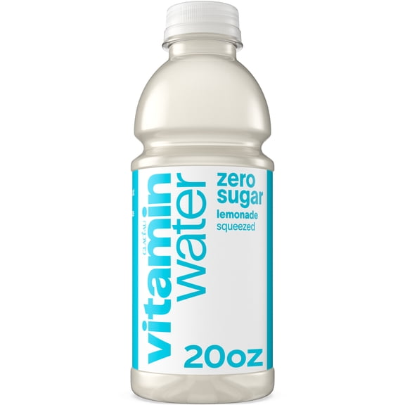 vitaminwater Zero Sugar Squeezed Lemonade Flavored Water Beverage Bottle, 20 fl oz
