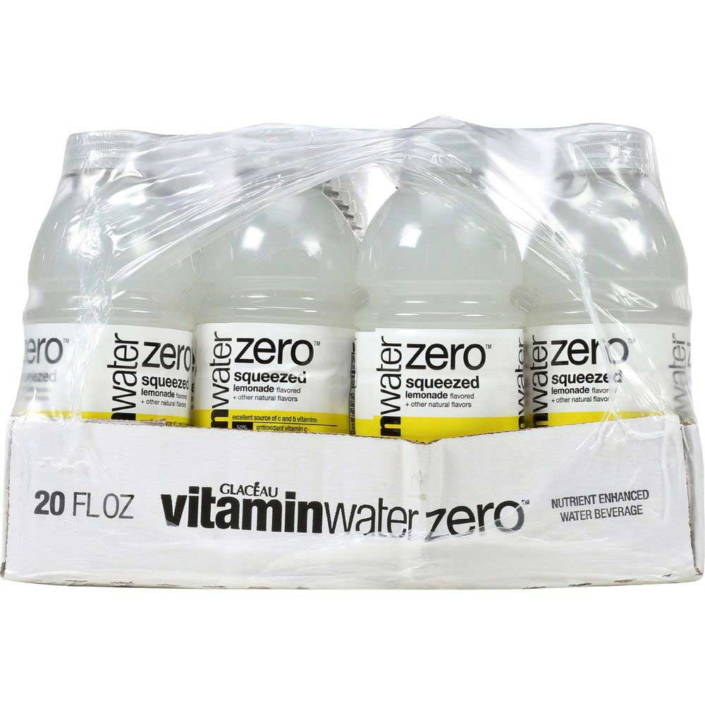 Vitaminwater Zero Sugar Lemonade Squeezed, Vitamin Enhanced Water, 12 Pack, 20 fl oz Bottles