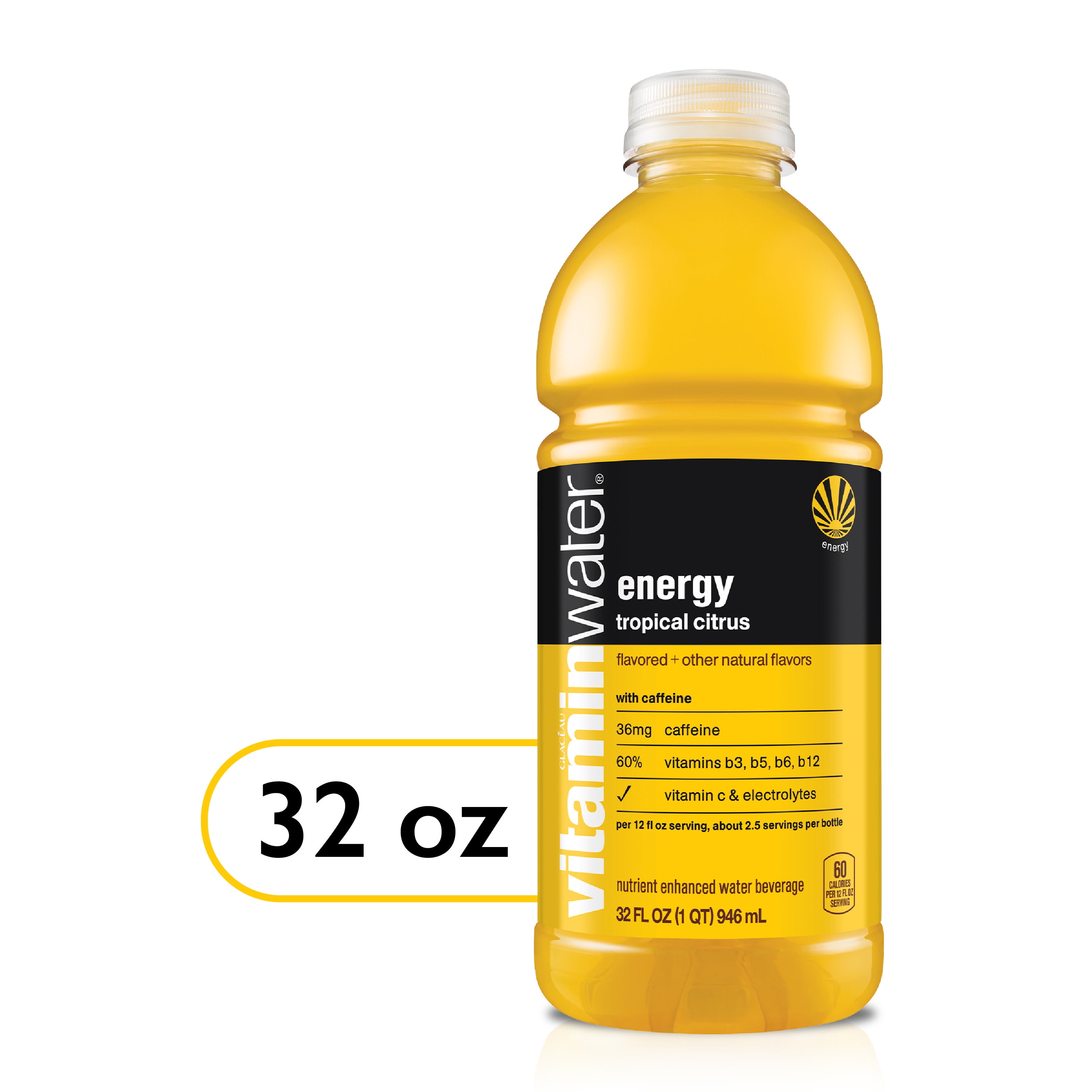 vitaminwater energy electrolyte enhanced water, tropical citrus drink ...