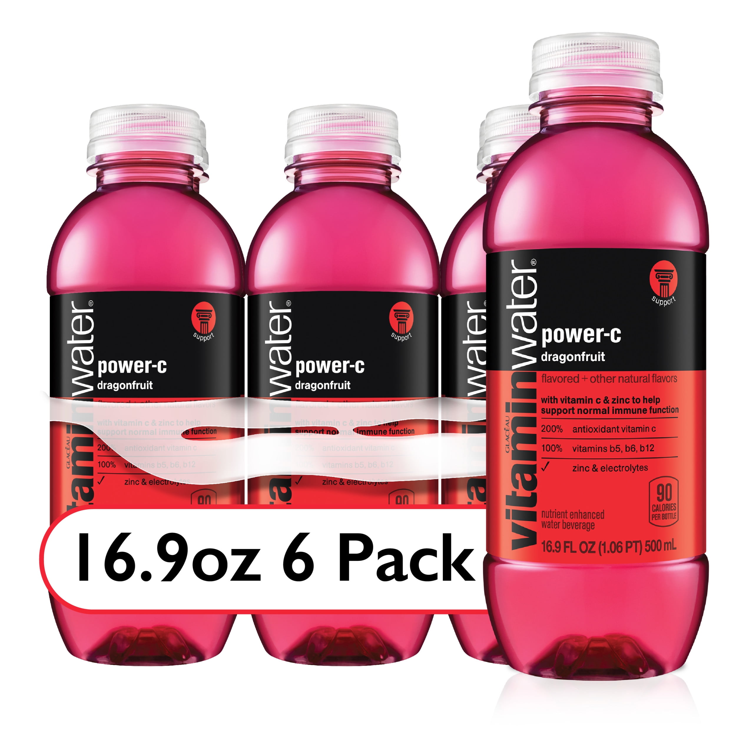 vitaminwater powerc electrolyte enhanced dragonfruit drink, 16.9 fl oz