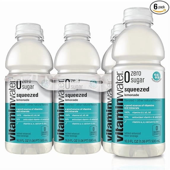 vitaminwater zero Squeezed, 16.9 fl oz, 6 Pack Pack of 1
