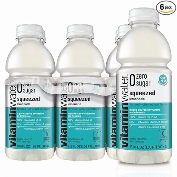 vitaminwater zero Squeezed, 16.9 fl oz, 6 Pack