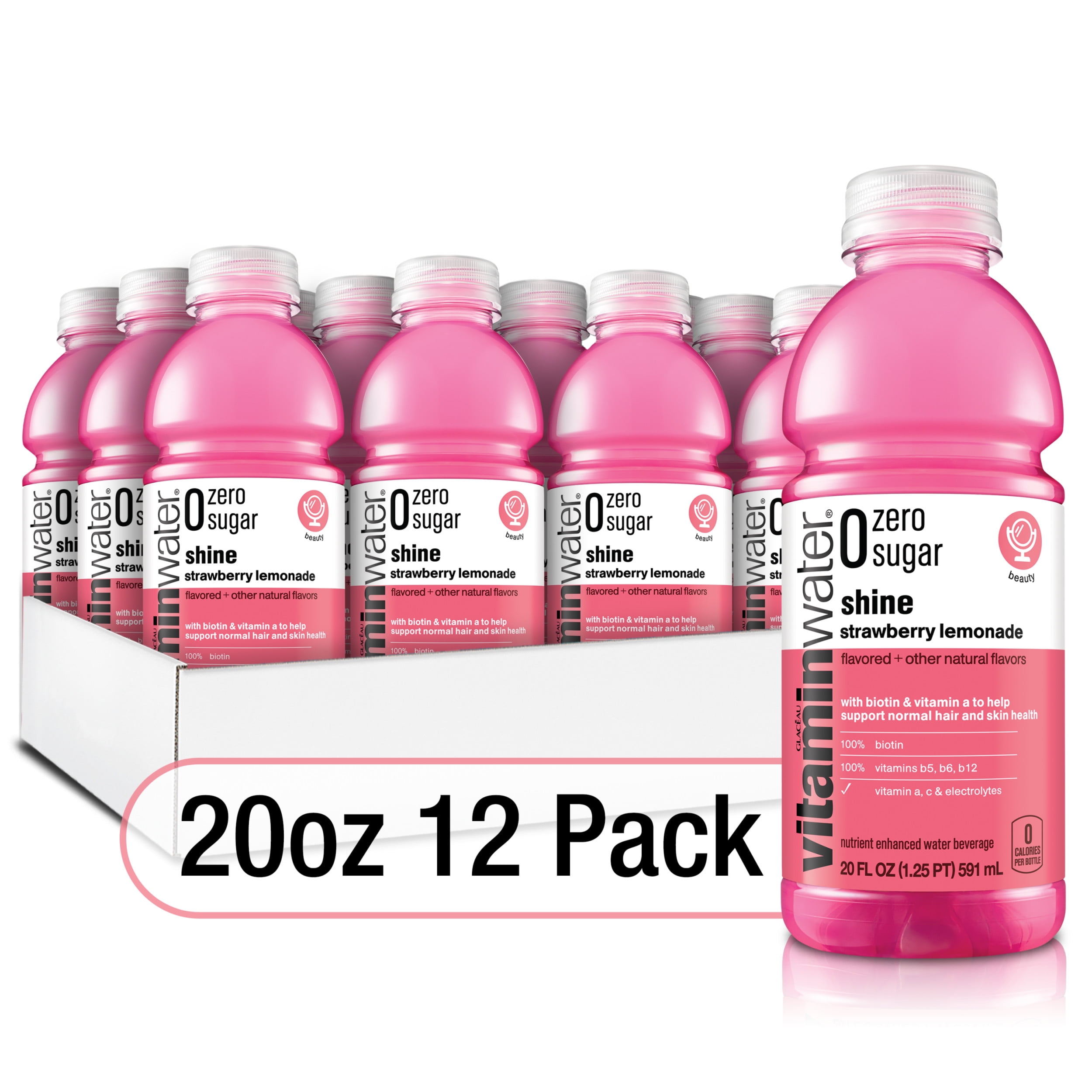 vitaminwater zero sugar shine, electrolyte enhanced water w/ vitamins