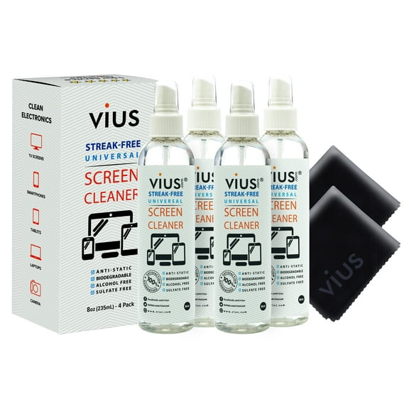 vius Premium Screen Cleaner Spray for LCD, LED TVs, Laptops, Tablets, 4-Pack