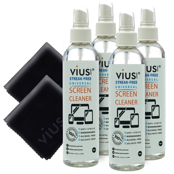 vius Premium Screen Cleaner Spray for LCD, LED TVs, Laptops, Tablets, 4-Pack