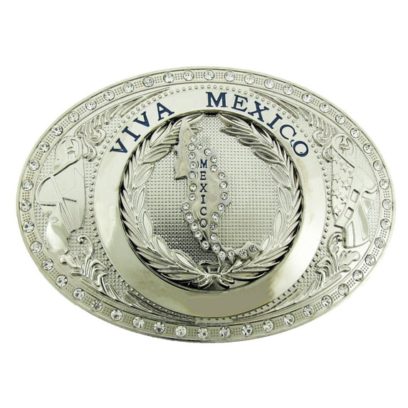 viva Mexico Country Flag Belt Buckle Huge Jumbo Heavy Large Cowboy Rodeo Metal Fashion Big Size Men Costume