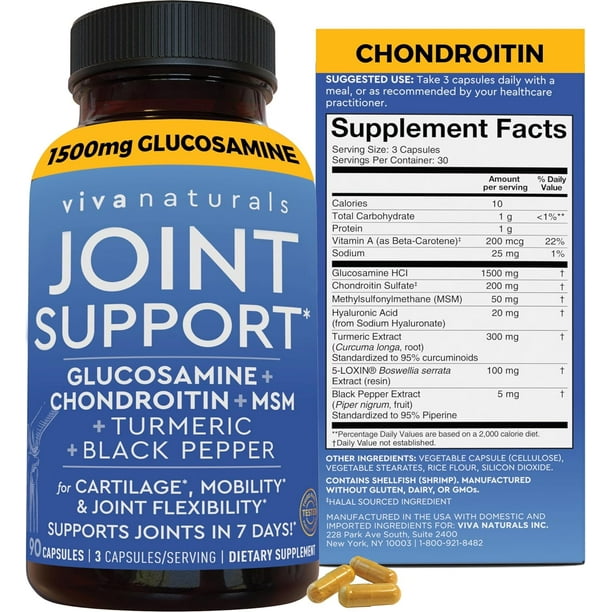 viva naturals Joint Support Glucosamine Chondroitin MSM 90 Capsules
