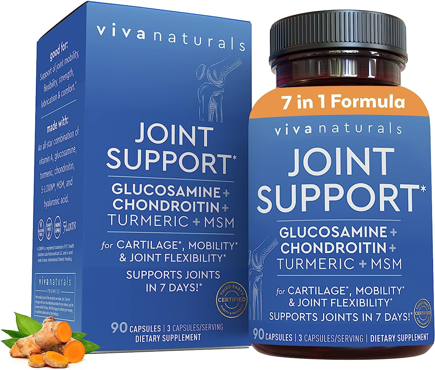 viva naturals Joint Support Glucosamine Chondroitin MSM 90 Capsules
