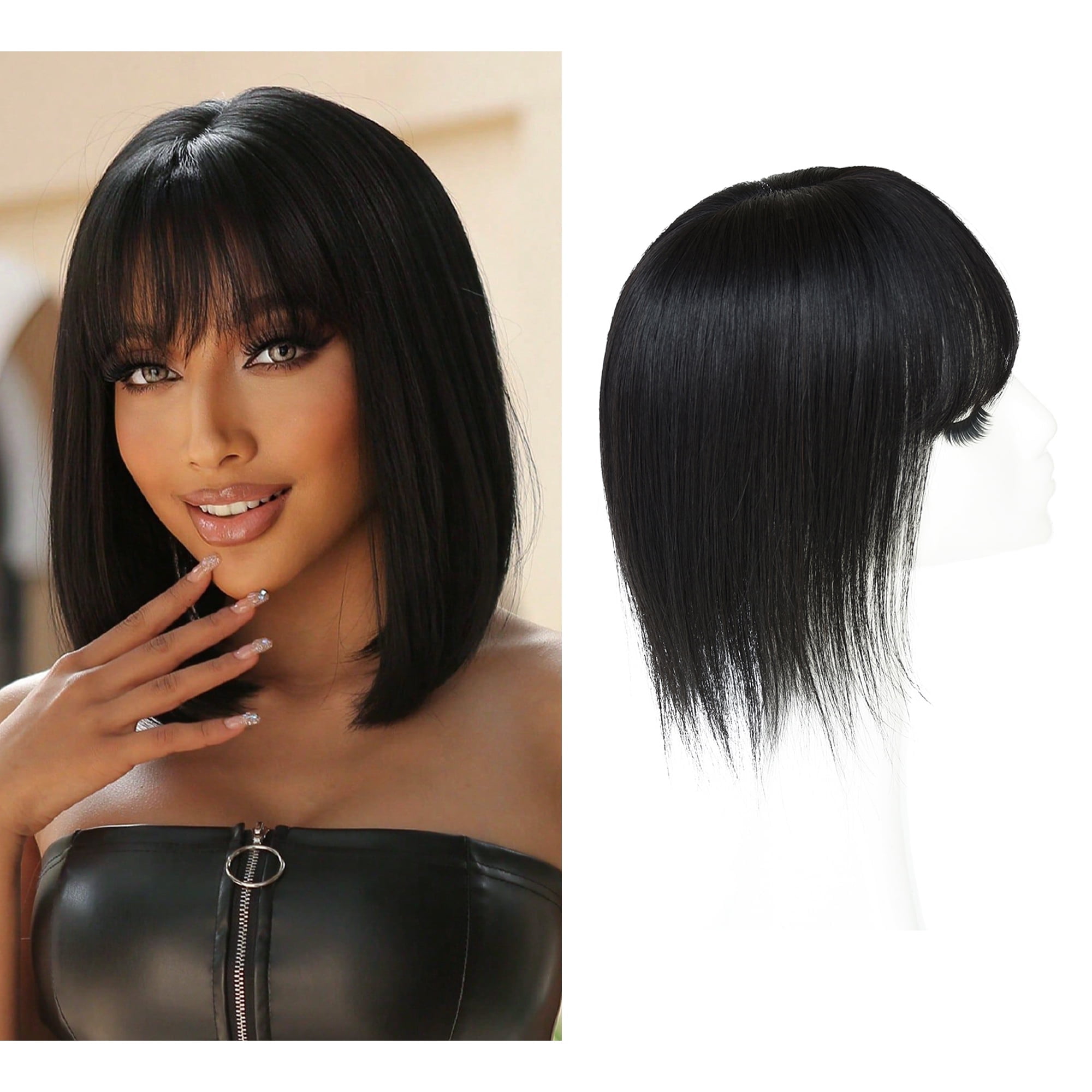 Clip-In Human Hair Topper with Silk Base for Volume, 5.1x5.1 Inches Silk Hair Topper 5x5 | Seamless Human Hair Toppers for  main image 4