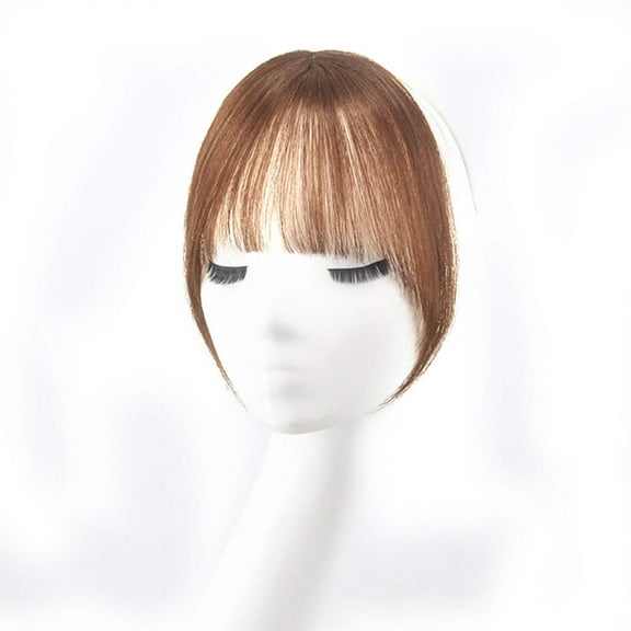 viviaBella clip on bangs human hair 3D Clip-on Bangs Topper Real Hair Air Bangs 6G Silk Base Bangs One Piece Clip in Hair Topper/Hair Fringe