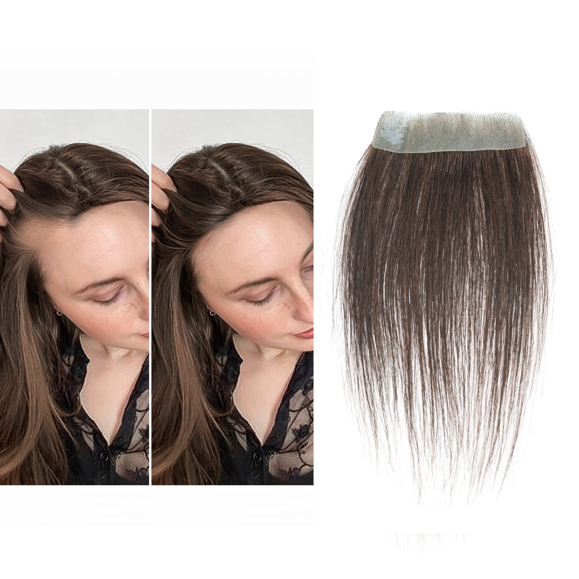 viviaBella human hair bald spot hair patch toupee scar human 