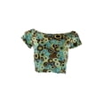 thumbnail image 1 of vivian's fashions top - print crop top, short sleeve, 1 of 1