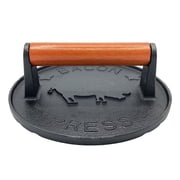 vivicreate 7 inch Diameter Griddle Press, Bacon Press, Grill Press, Burger Press,Meat Press, cast Iron Grill Press, Barbecue Press, Iron Press with Wooden Handle