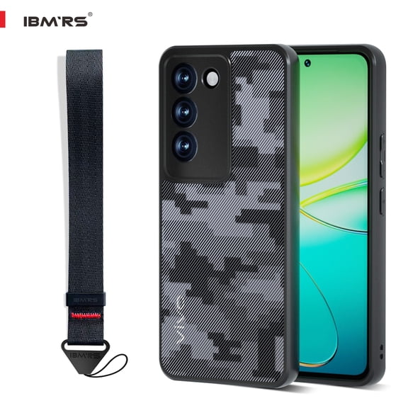 for vivo V30 lite 4/5G / Y100 5G/Y200e 5G/T3 5G /V40 SE Case,Military Grade Drop Tested, Shockproof Matte Translucent Hard Back Slim Protective Case. Camo Black
