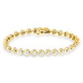 thumbnail image 1 of vjg yellow plated sterling silver 1ct tdw heart link diamond bracelet(h-i,i2-i3) - white, 1 of 5