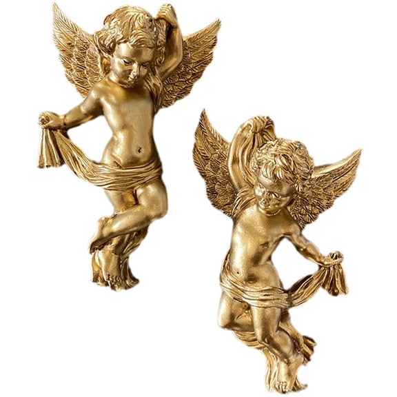 vlrwzc 1 Pair Cherub Angel Statue Wall Hanging Decorative Resin Angel Sculpture Table Centerpiece Decoration Hanging Sculptures