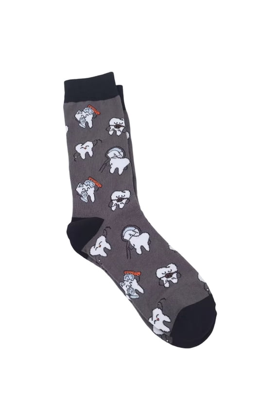 1 Pair Funny Quirky Unisex Socks With Teeth Pattern, Funny Trendy Street Socks, Suit In All Seasons