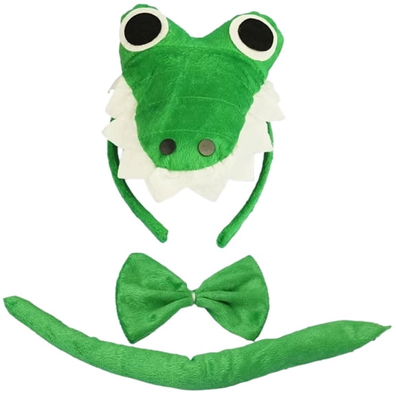 vlrwzc 1 Set Party Crocodile Headband Crocodile Tail Bowtie for Party