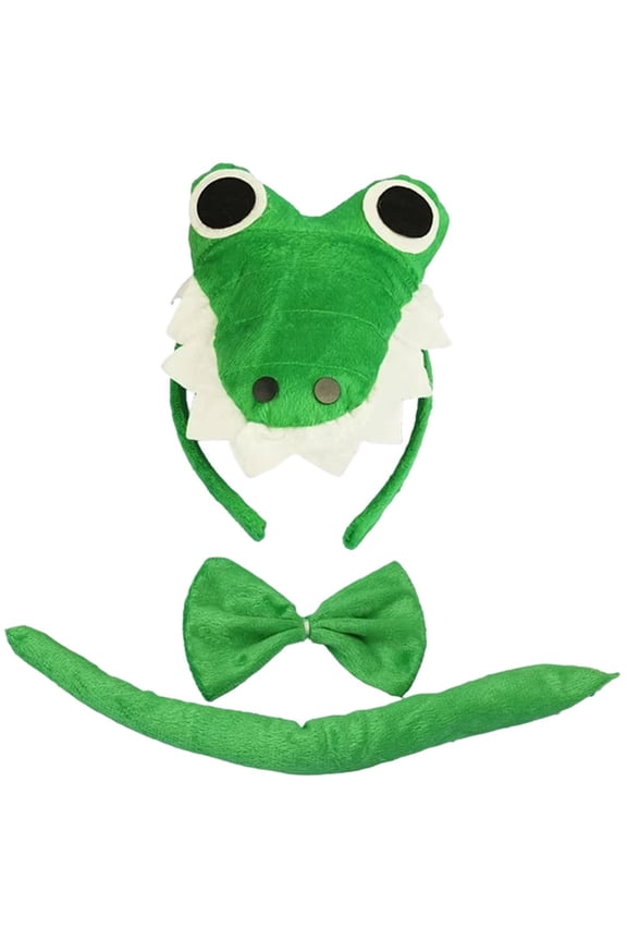 1 Set Party Crocodile Headband Crocodile Tail Bowtie for Party