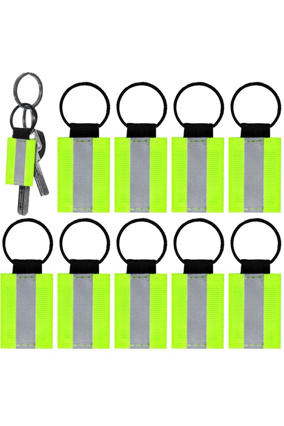 10 Pcs Double Sided Reflective Keychain Label Reflective Gear Safety Backpack Tag For Jacket bag Purse Dog Collar