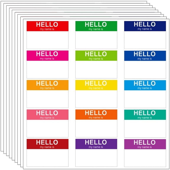vlrwzc 10 pcs Name Tag Stickers Adhesive Labels Present Seal Decals Multicolors Name tag All-Purpose Labels for Office