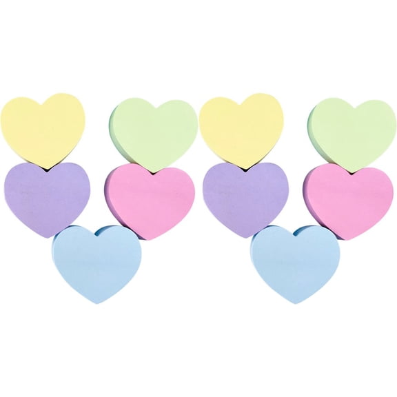 vlrwzc 10Pcs 120 Sheets Heart Sticky Notes Notepad Self Sticky Note Pads Notebook Planner Sticker for Office Stationery Accessories