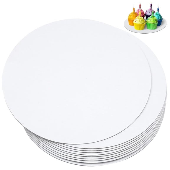 vlrwzc 10Pcs 20cm White Round Cake Boards Disposable Cardboard Base for Cake Dessert Display