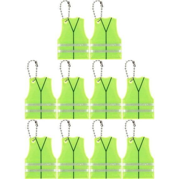 vlrwzc 10Pcs Reflective Keychain Safety Reflective Pendants Fire Suit Keychain Reflective Backpack Pendant for Bag Night Walking Cycling Running