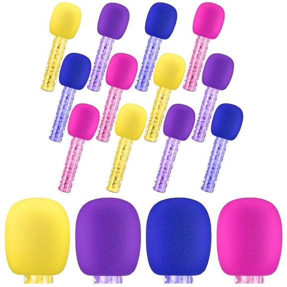 vlrwzc 12Pcs/Set Microphone Candy Tubes Karoke Theme Party Candy Tubes Colorful Fake Prop Microphone Plastic Rock Star Toy Party Favors