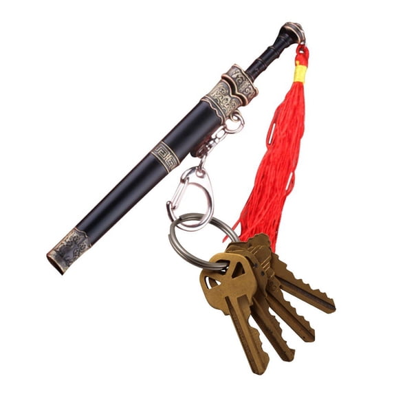 vlrwzc 12cm Mini Chinese Ancient Sword Pendant Alloy Sheathed Weapon Realistic Model Keychain Holiday Gift
