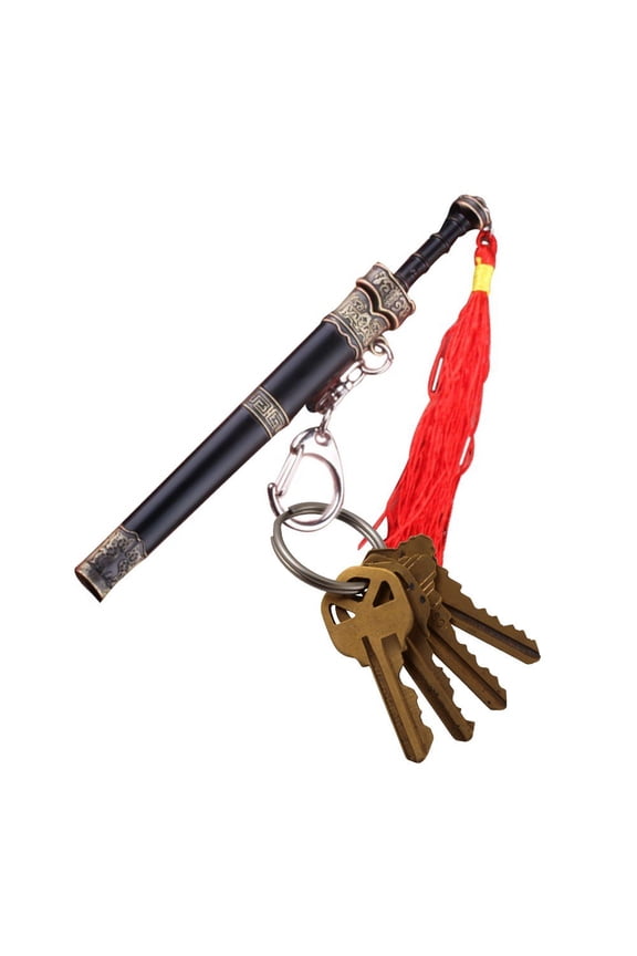 12cm Mini Chinese Ancient Sword Pendant Alloy Sheathed Weapon Realistic Model Keychain Holiday Gift
